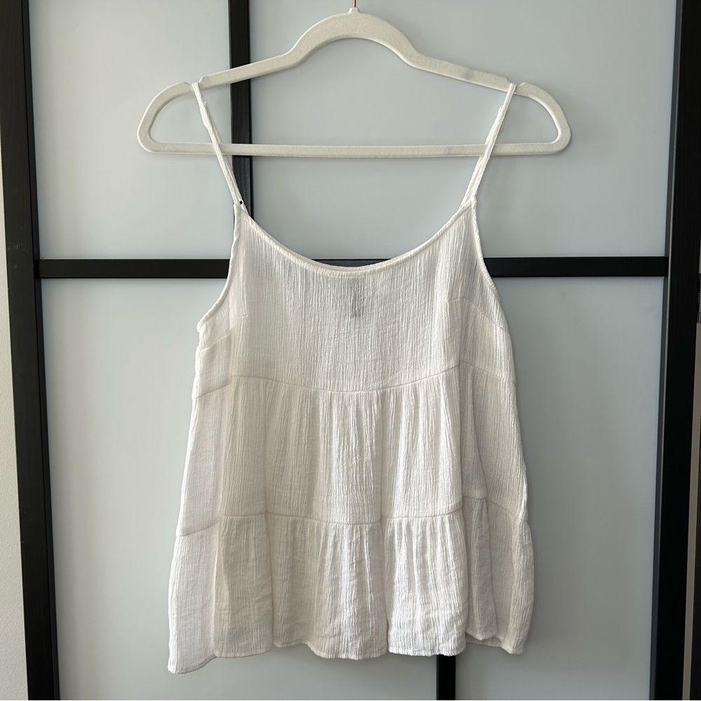 H&M White Tiered Tank Top